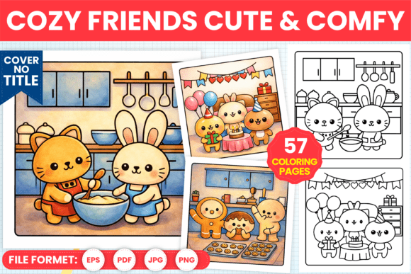Download Cozy Friends Cute &amp; Comfy Coloring Pages - Cozy friends Collection