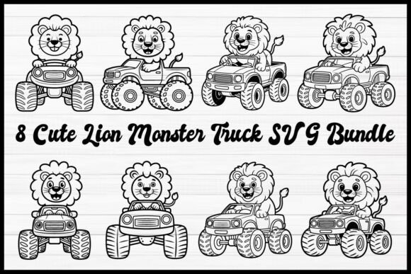Download Cute Lion Monster Truck SVG Bundle - Premium Resources