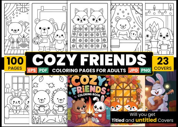 Download Cozy Friends Coloring Pages for Adults - Cozy friends Collection