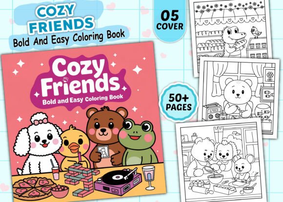 Download Cozy Friends Bold and Easy Coloring Book - Cozy friends bold and easy coloring book Collection