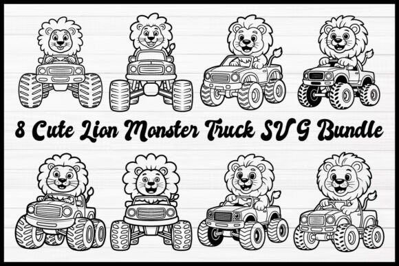 Download Cute Lion Monster Truck SVG Bundle - Premium Resources