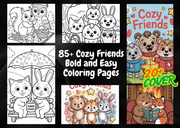 Download Cozy Friends Bold and Easy Coloring Book - Cozy friends bold and easy coloring book Collection