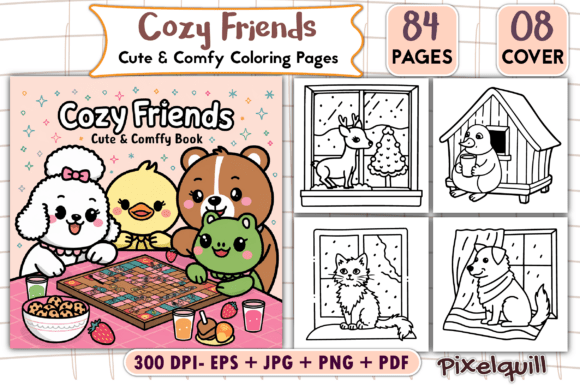 Download Cozy Friends: Cute &amp; Comfy Coloring Page - Cozy friends Collection